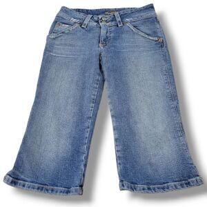 Hudson Jeans Size 26 W27" x L16" Capri Jeans Capris Distressed Blue Denim Pants